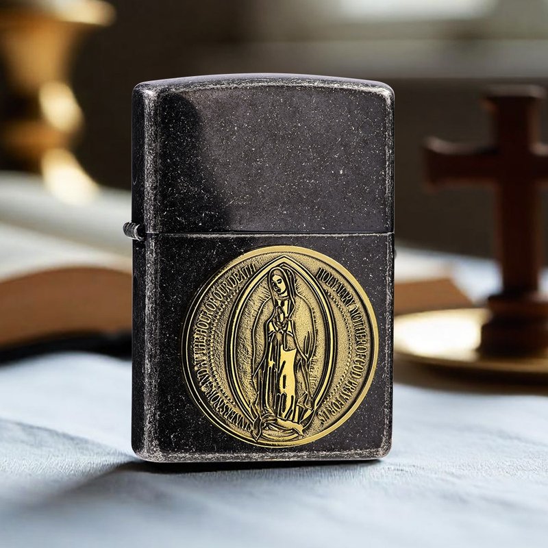 【ZIPPO官方旗舰店】圣母玛利亚(仿古)防风打火机 ZA-6-O38 - 其他 - 铜/黄铜 黑色