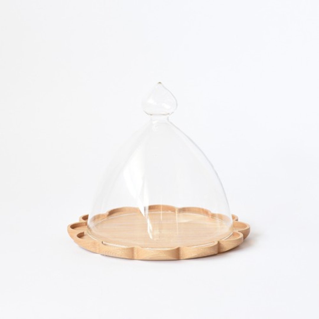Tray XL + Glass Dome - 浅碟/小碟子 - 玻璃 咖啡色
