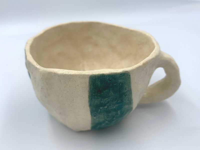 手捏咖啡杯 - 咖啡杯/马克杯 - 陶 绿色