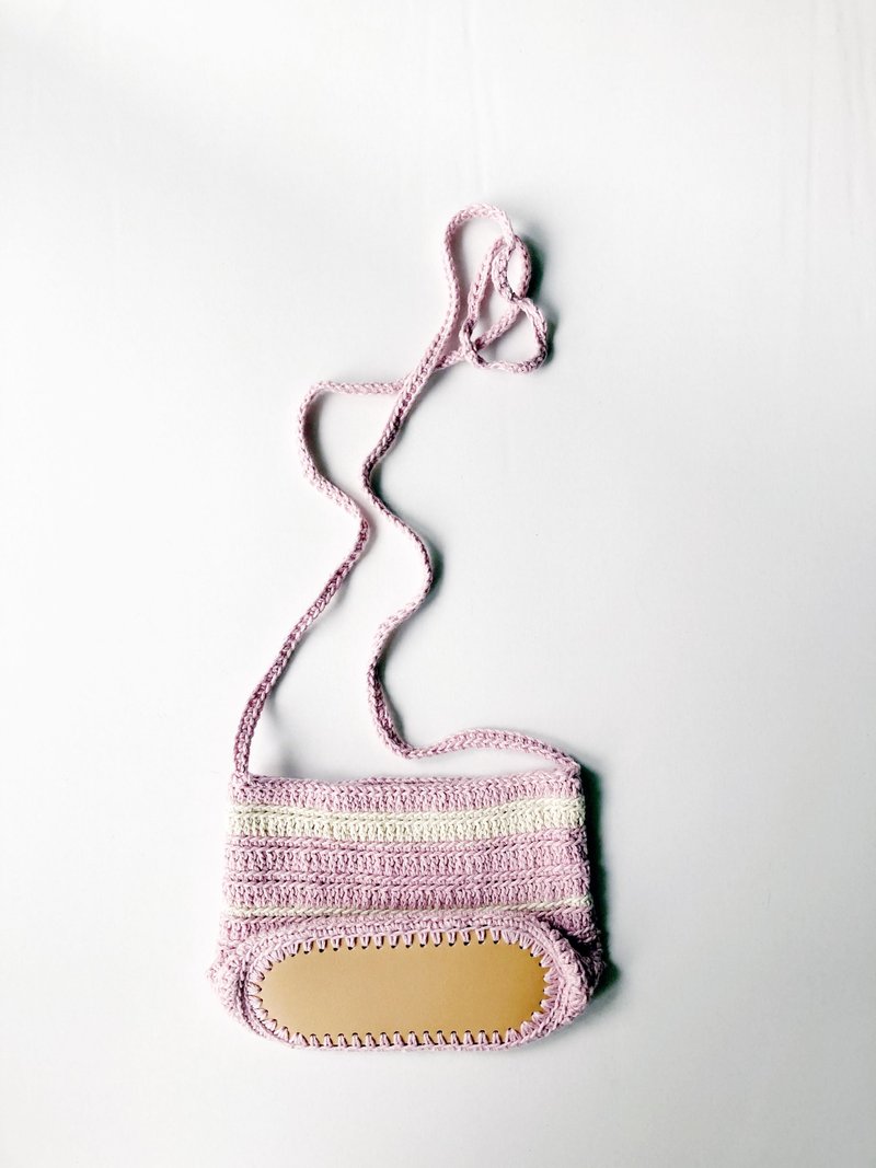 【现货】随身包 baby pink + natural【选我选我不用等喔】 - 侧背包/斜挎包 - 棉．麻 粉红色