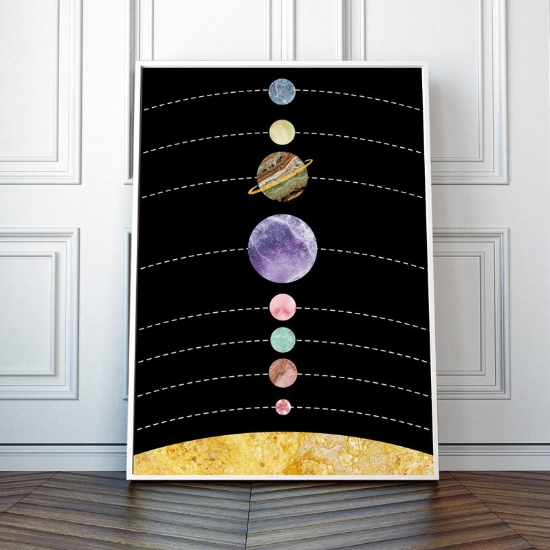 太阳系行星、太空艺术版画，适合儿童房装饰 - 墙贴/壁贴 - 纸 