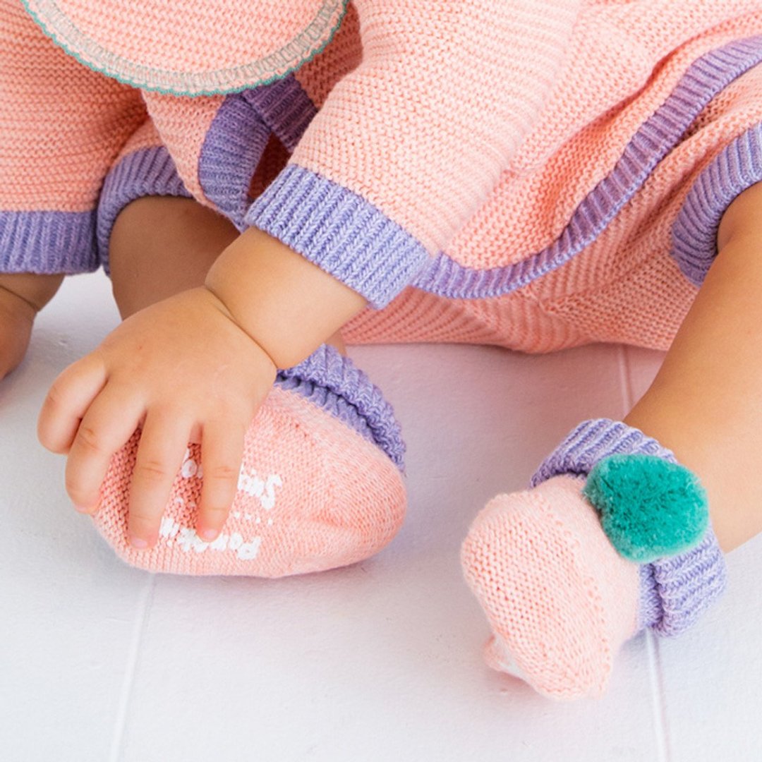 YG-1 Colorful Bonbon Socks Baby Socks Adaptation size 9cm to 11cm Green / Purple / Lime / Wine Made in Japan - 婴儿袜子 - 棉 绿色