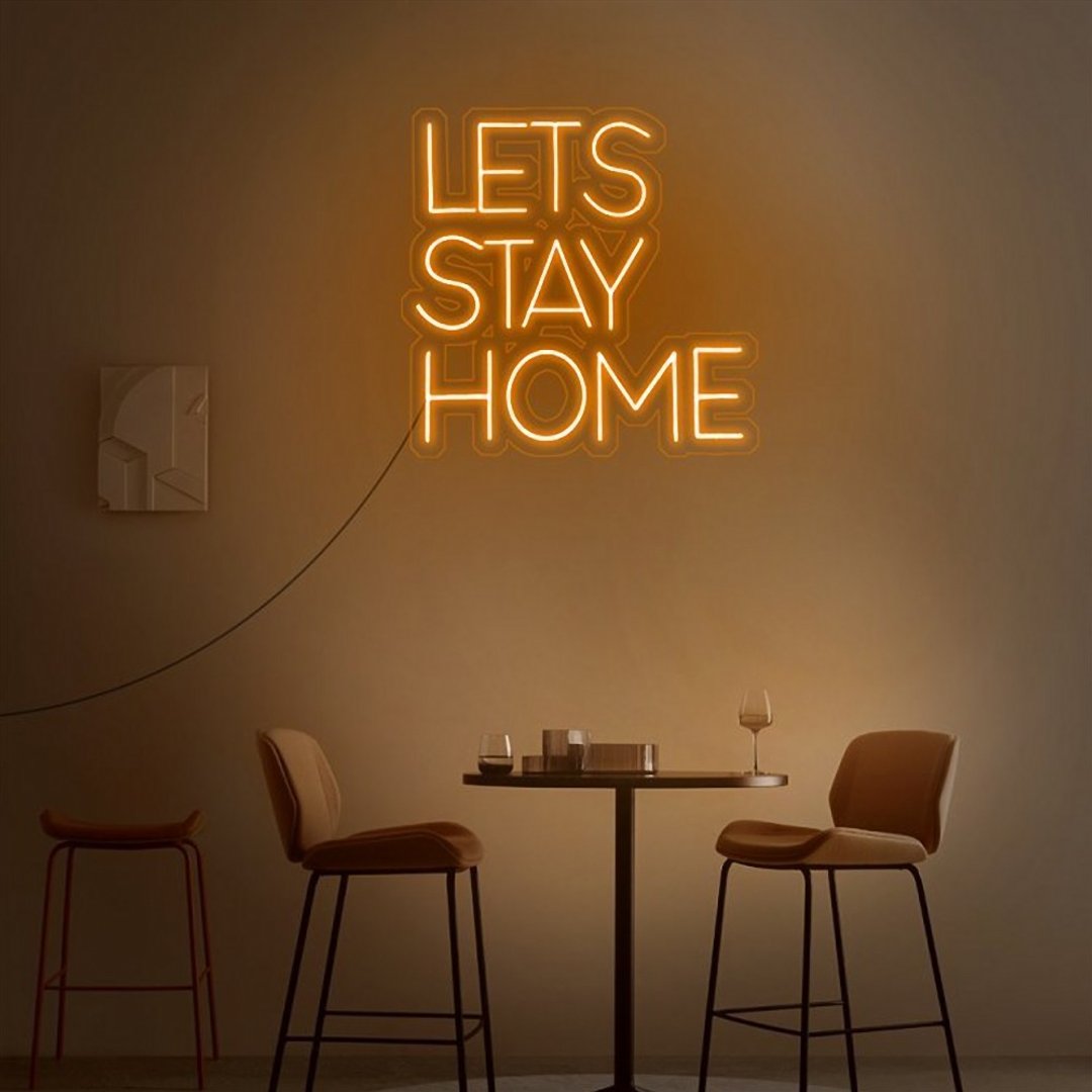 Let's Stay Home | LED霓虹灯 | 发光字 | 礼物 | 可调光 - 灯具/灯饰 - 压克力 透明