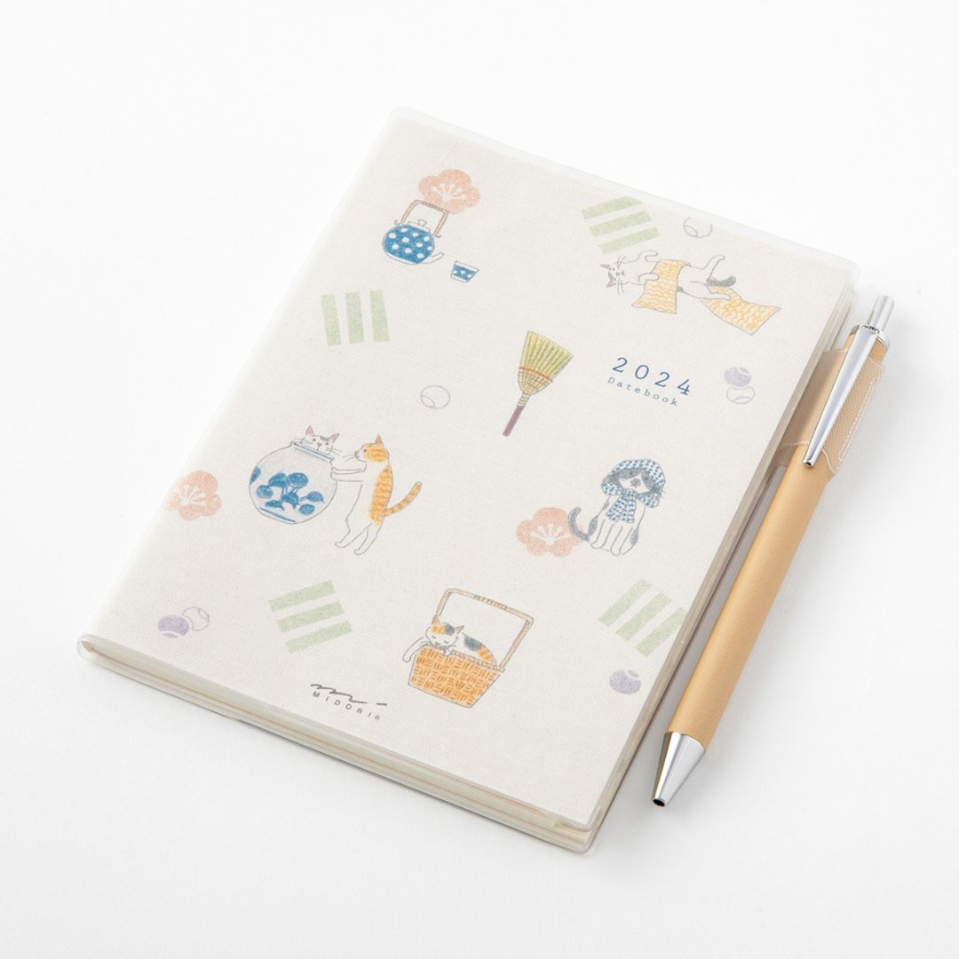 MIDORI Pocket Diary 2024手帐(月双周)A6小猫 - 笔记本/手帐 - 纸 