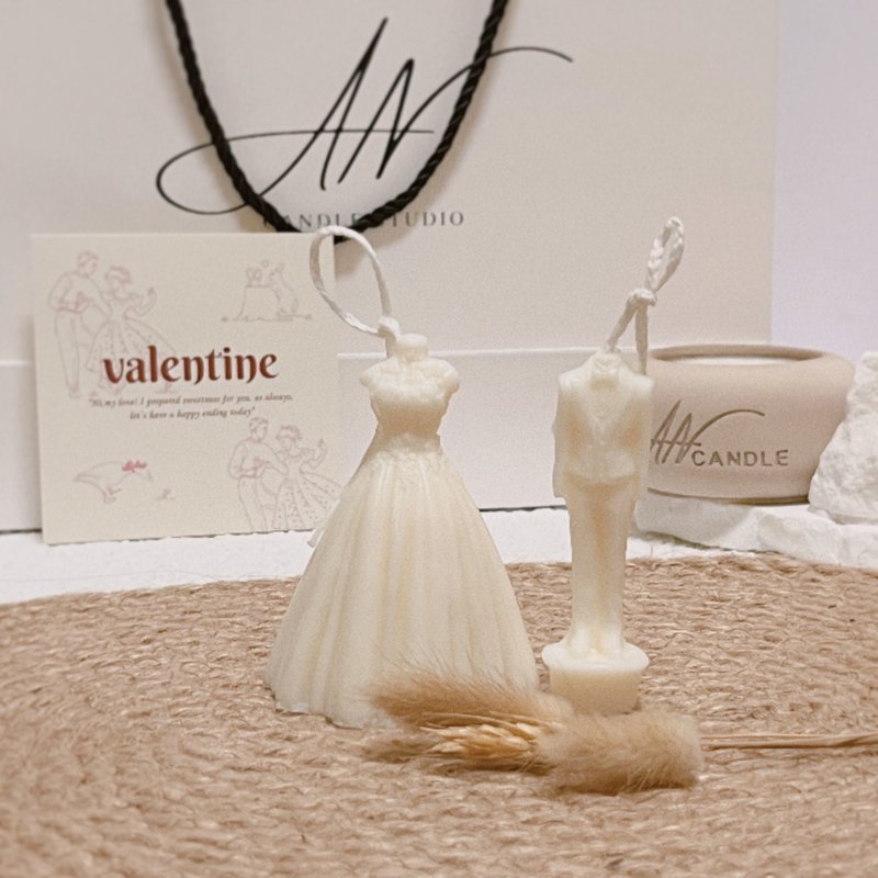 新娘 新郎 婚宴 婚纱西装 造型香氛蜡烛 婚礼小礼 婚礼小物 - 蜡烛/烛台 - 蜡 金色