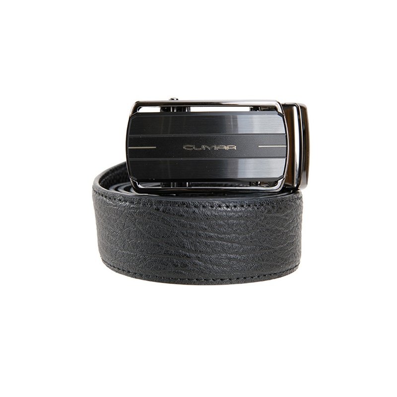 CUMAR - SEAN 头层牛皮自动扣皮带 - 皮带/腰带 - 真皮 咖啡色