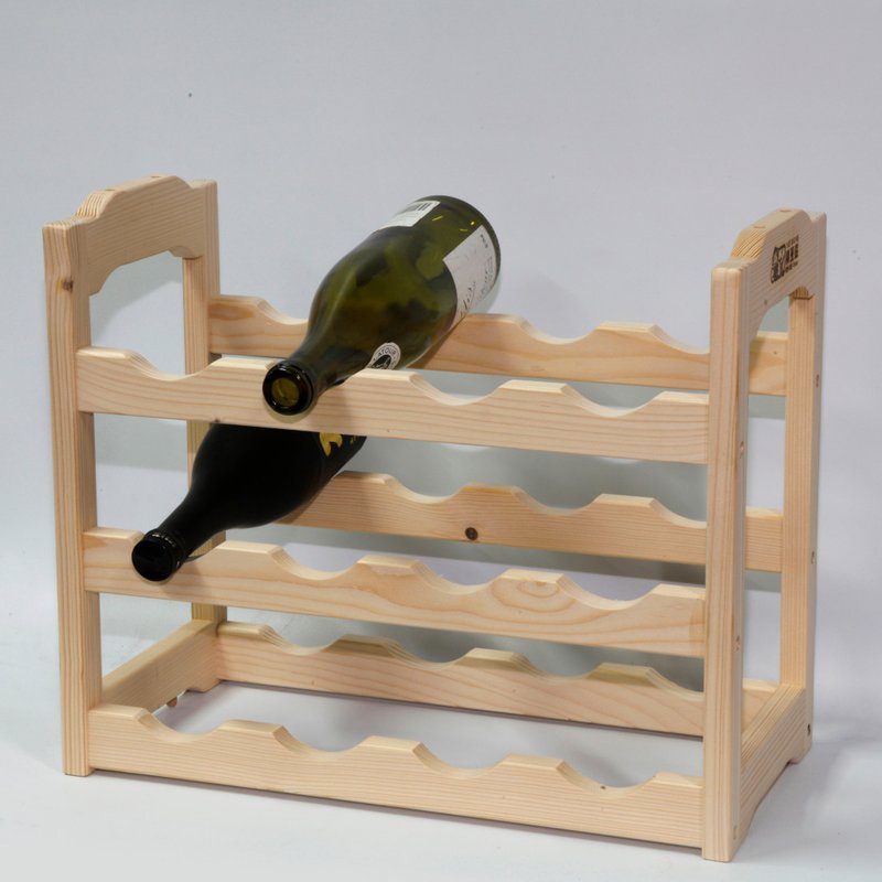 收藏家酒架 - 酒杯/酒器 - 木头 卡其色