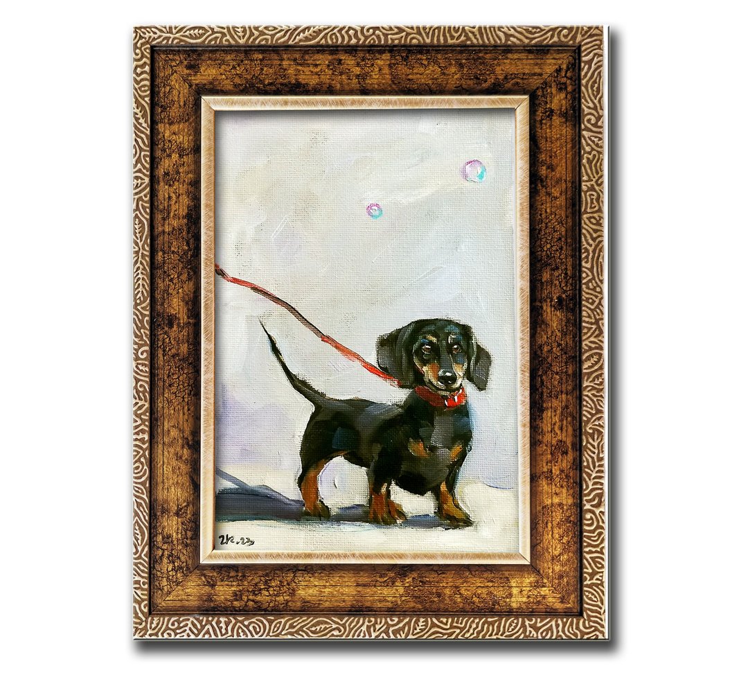 腊肠犬油画 宠物肖像 原创墙面装饰 - 海报/装饰画/版画 - 其他材质 多色