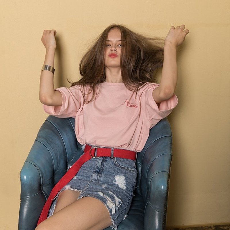 [VITALSIGN] 17 S/S Ondo T-Shirts (Pink & Mint) - 女装 T 恤 - 棉．麻 粉红色