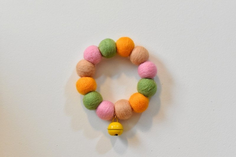 【三色丸】羊毛毡项圈/毛小孩项圈 宠物项圈 羊毛球项圈 - 项圈/牵绳 - 羊毛 