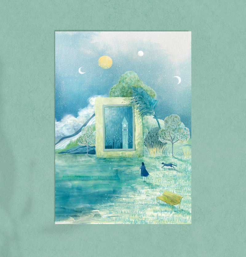 插画明信片 - 沧蓝 - 卡片/明信片 - 纸 