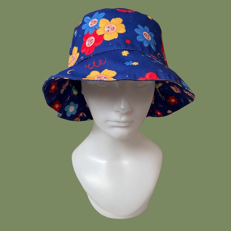 Bucket hat :: summer 2021-blue - 帽子 - 棉．麻 蓝色