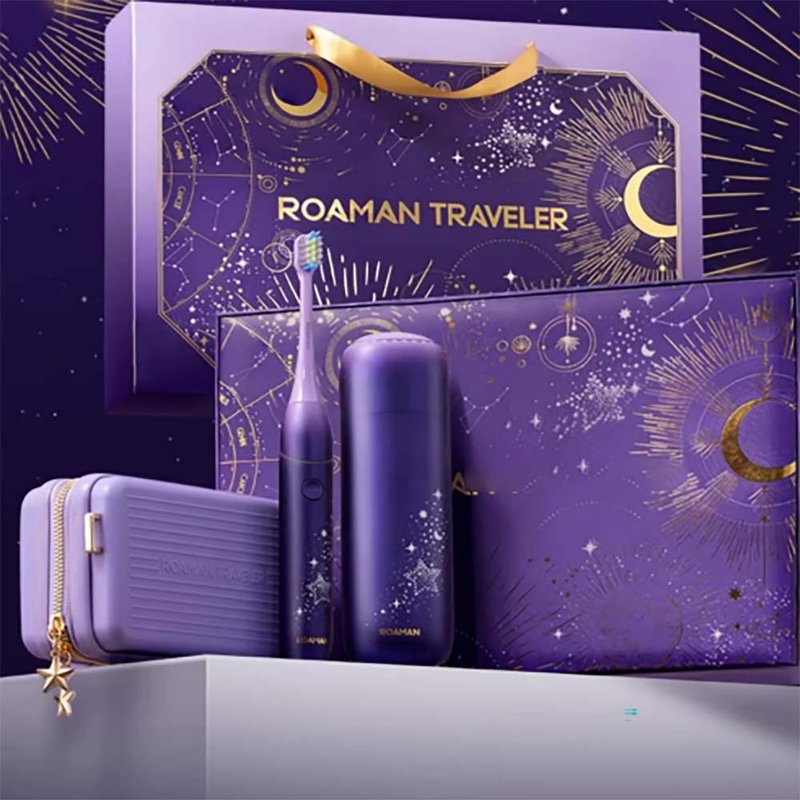 【免运】ROAMAN罗曼出差旅行杀菌电动牙刷全自动软毛成人声波星钻 - 牙刷/口腔清洁 - 其他材质 紫色