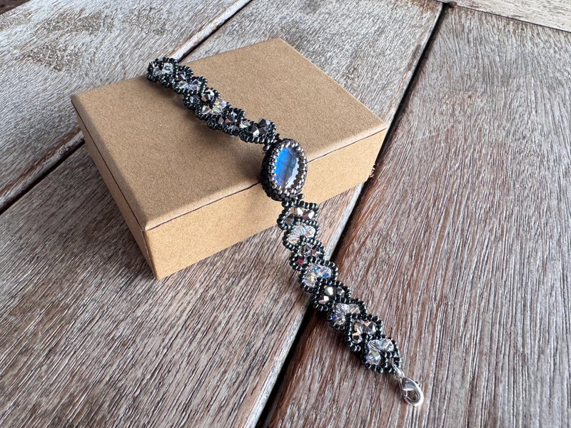 20260140 拉长石 串珠 手链 - 手链/手环 - 半宝石 蓝色