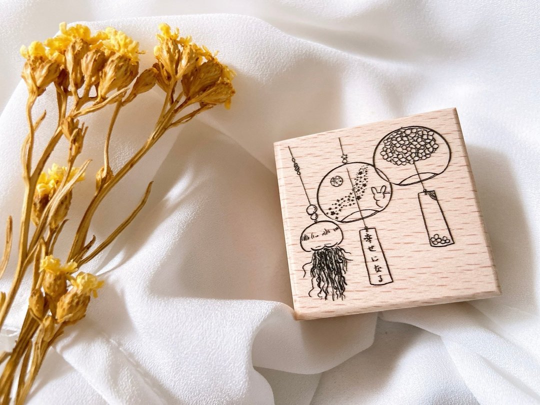 fluffyfruity 风铃 夏日 疗愈 文具印章 香港设计 手帐 原创 - 印章/印台 - 木头 卡其色
