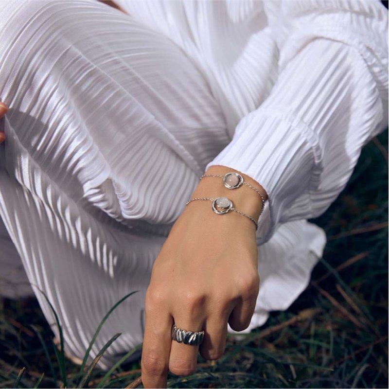 Cosmos 白水晶手链 - 手链/手环 - 不锈钢 银色