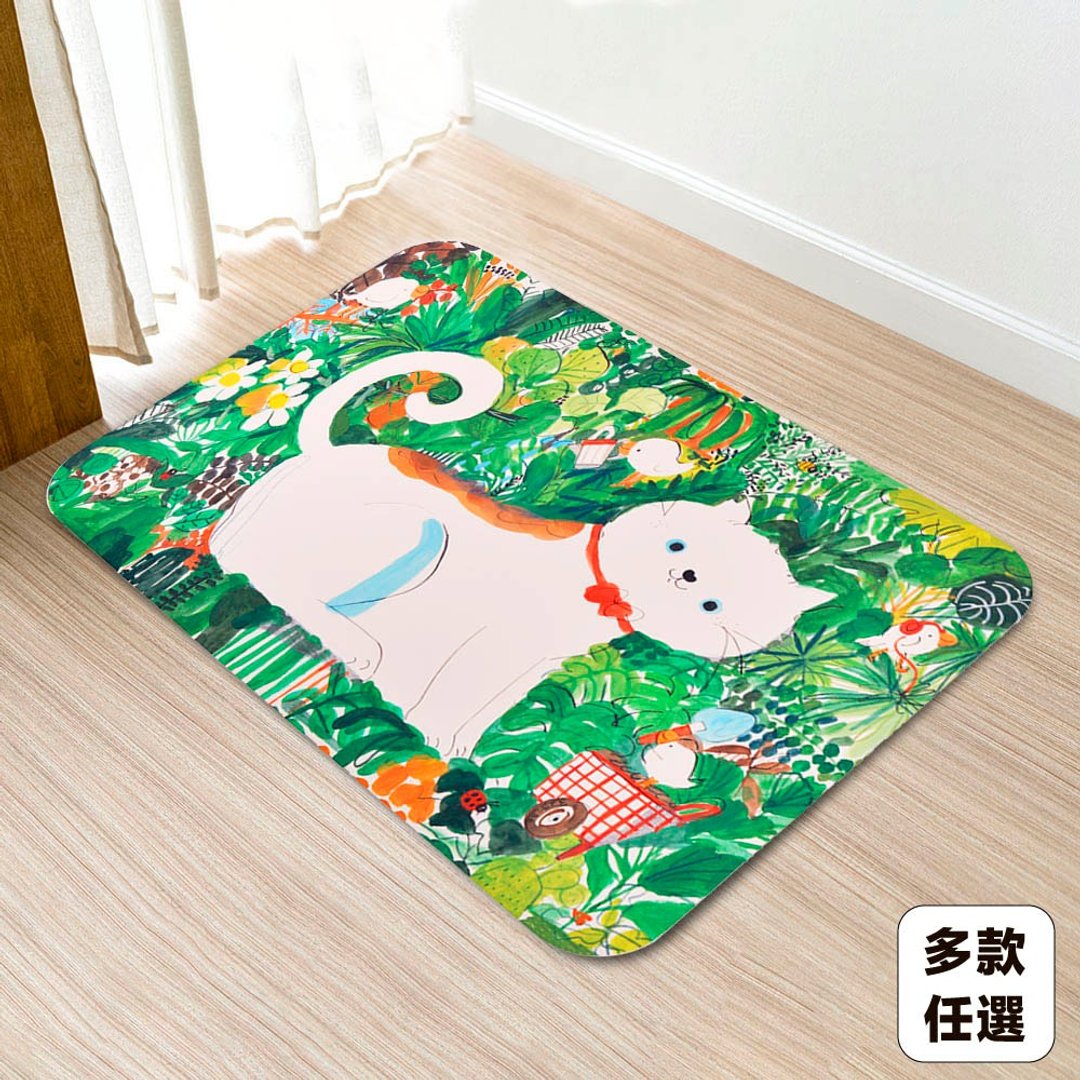 【rubber anne】20秒進階瞬吸 軟式珪藻土吸水地墊 窗花(60x40cm) - 地垫/地毯 - 其他材质 多色
