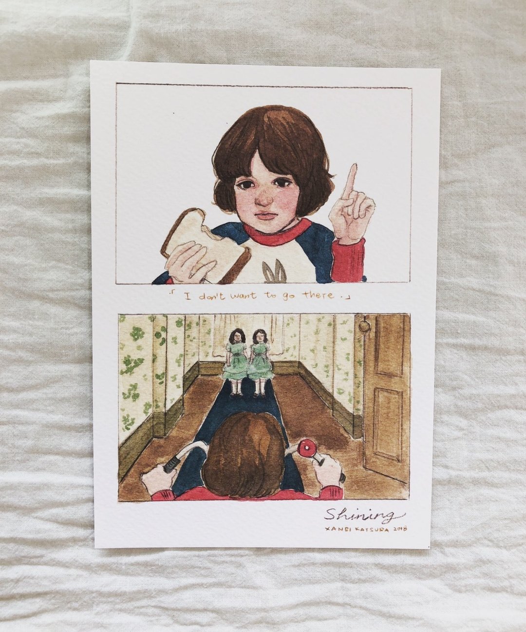 鬼店/闪灵/The Shining 电影插画明信片 丹尼与双胞胎款 - 卡片/明信片 - 纸 