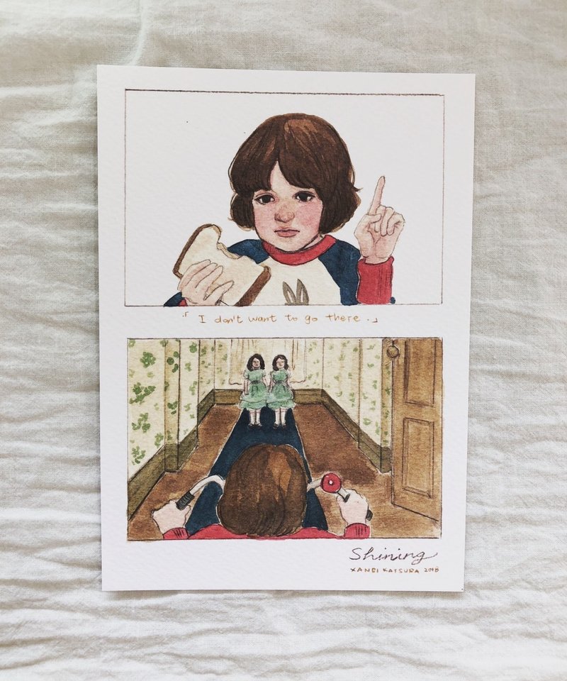 鬼店/闪灵/The Shining 电影插画明信片 丹尼与双胞胎款 - 卡片/明信片 - 纸 