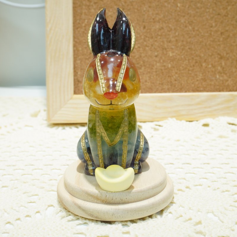 【 DIY 手作】七色水晶扩香石元宝兔子攞设 - 摆饰 - 水晶 多色