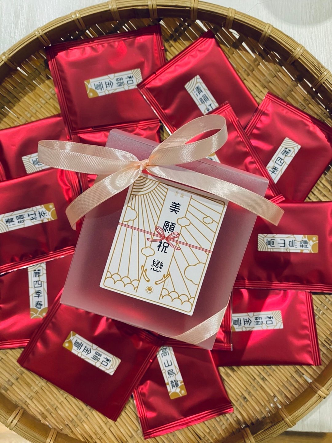 【美愿祝恋】祈愿茶包 / 12件小礼盒 / 茶包3g x 12包 盒装 - 茶 - 新鲜食材 红色