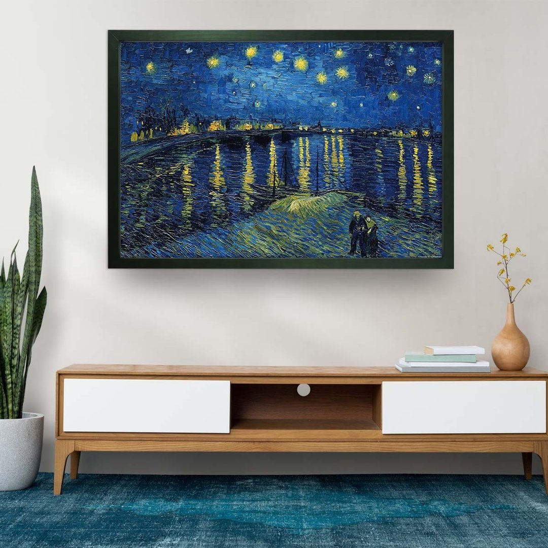 【隆河星夜】梵谷/含框/博物馆级艺术微喷/复制画 - 海报/装饰画/版画 - 纸 蓝色