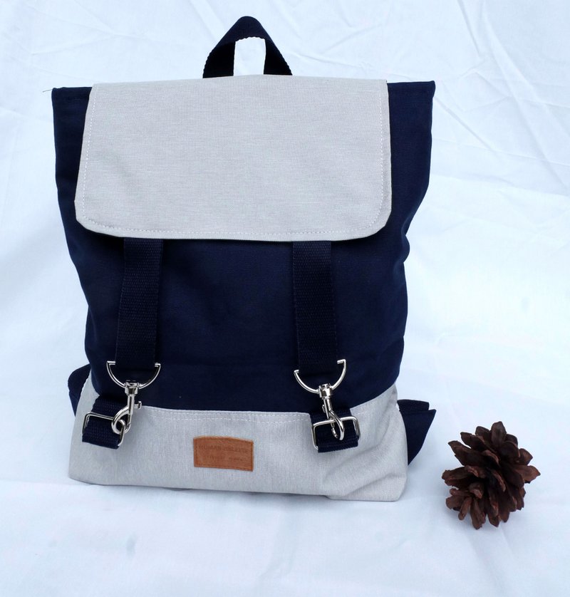 canvas backpack - 后背包/双肩包 - 其他材质 蓝色