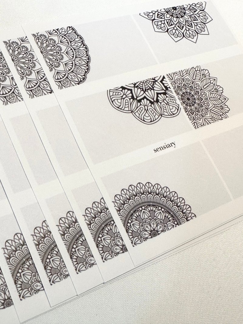 sensiary 灰色曼陀罗票贴纸 6p - 卡片/明信片 - 纸 