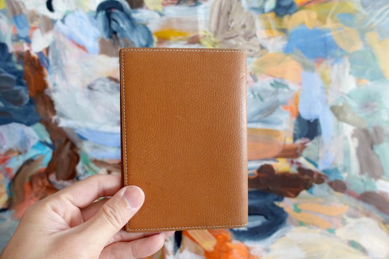 法国高级爱马仕Hermes 中古二手奶茶咖啡色真皮 记事本套护照套 - 护照夹/护照套 - 真皮 咖啡色