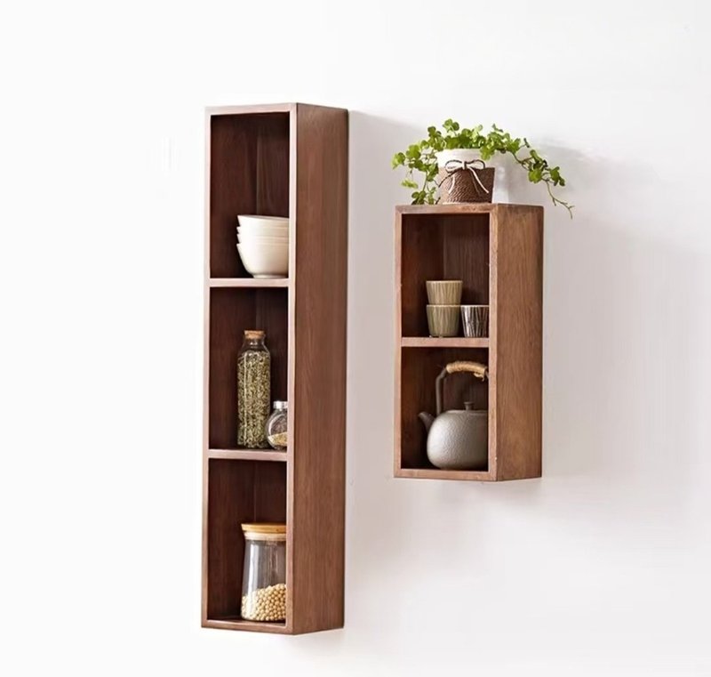 层架  墙上格子架  壁架  收纳装饰 - 收纳用品 - 木头 