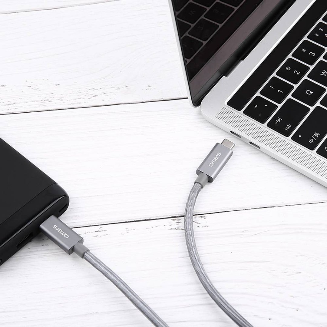 omars MacBook好搭档USB 3.1Type-C传输/充电线-1M(银灰色) - 充电宝/传输线 - 其他材质 银色