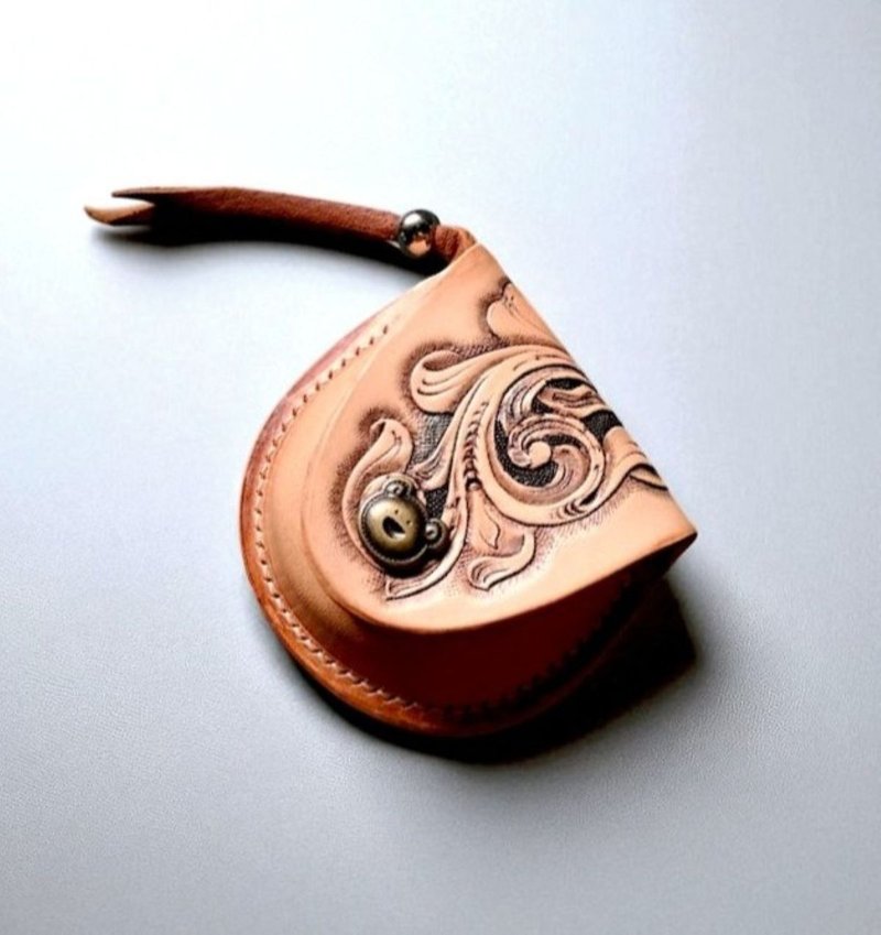 Jnopponleather 顶级羊皮压花零钱包 / JNL-KA001 - 零钱包 - 真皮 咖啡色