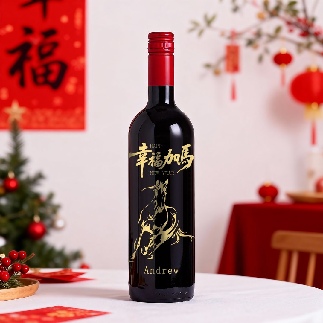 【马年雕刻Mini红酒】2026春节红酒礼盒 定制化新年礼物 送朋友 - 酒类 - 玻璃 