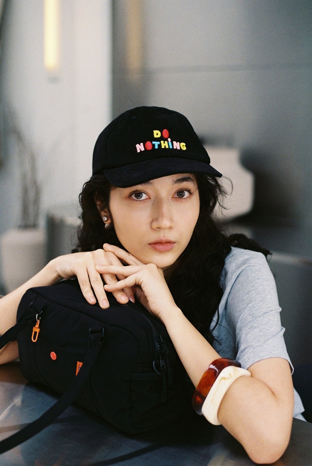 DO NOTHING cap 黑色 - 帽子 - 棉 黑色
