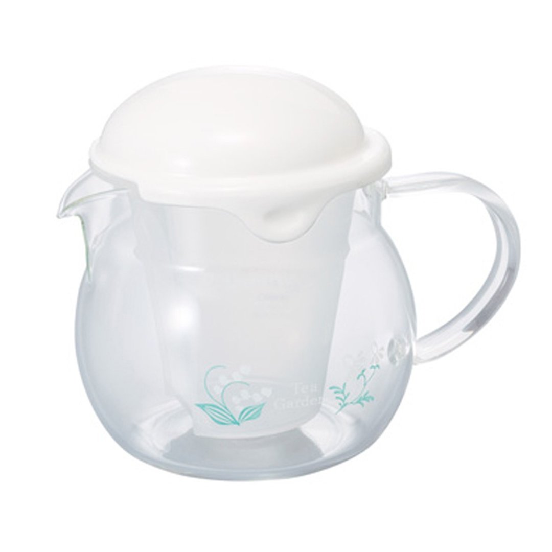 Hario KIRARA蛋型白色茶壶/CHY-36-W - 茶具/茶杯 - 玻璃 白色