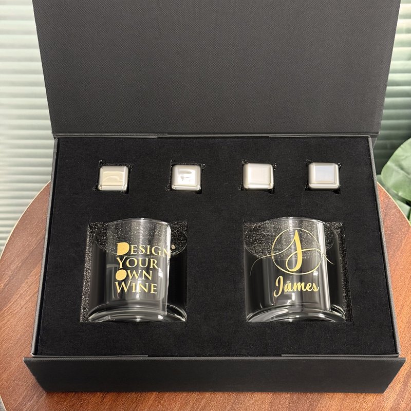 【企业定制化礼物】威士忌杯雕刻 LOGO姓名订制礼盒 年会纪念品 - 酒杯/酒器 - 玻璃 