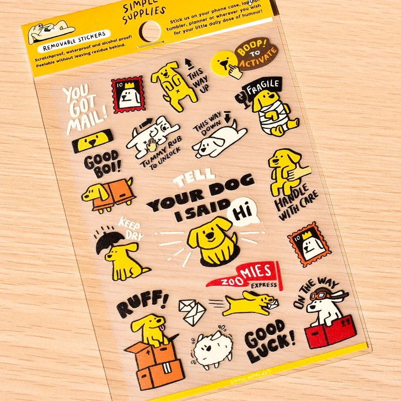 Mail Puppy防水透明贴纸 - 贴纸 - 防水材质 黄色