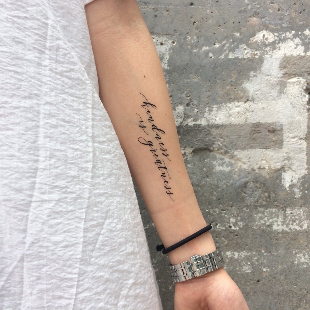 cottontatt kindness is greatness 手写书法 纹身贴纸 - 纹身贴 - 其他材质 黑色