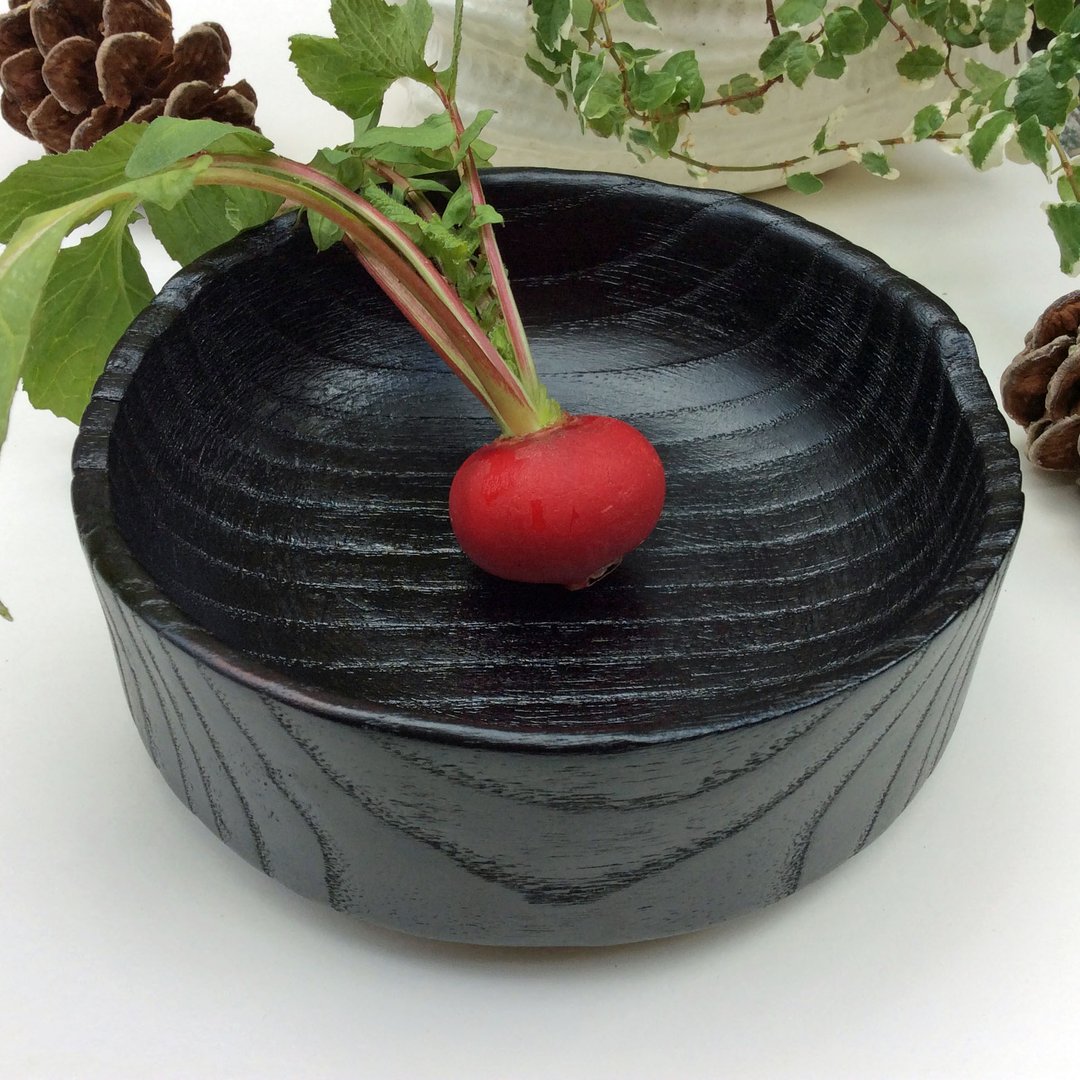 Black tree vessel # 480 - 浅碟/小碟子 - 木头 黑色