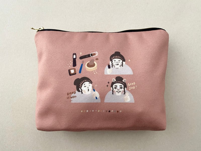 【Enjoy Yourself 修容打亮篇】化妆包-烤奶茶橘 - 化妆包/杂物包 - 聚酯纤维 