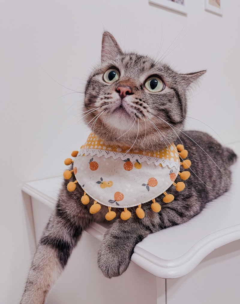 主子卖萌-水果多多系列-双面领巾(香橙果茶) - 衣/帽 - 棉．麻 黄色