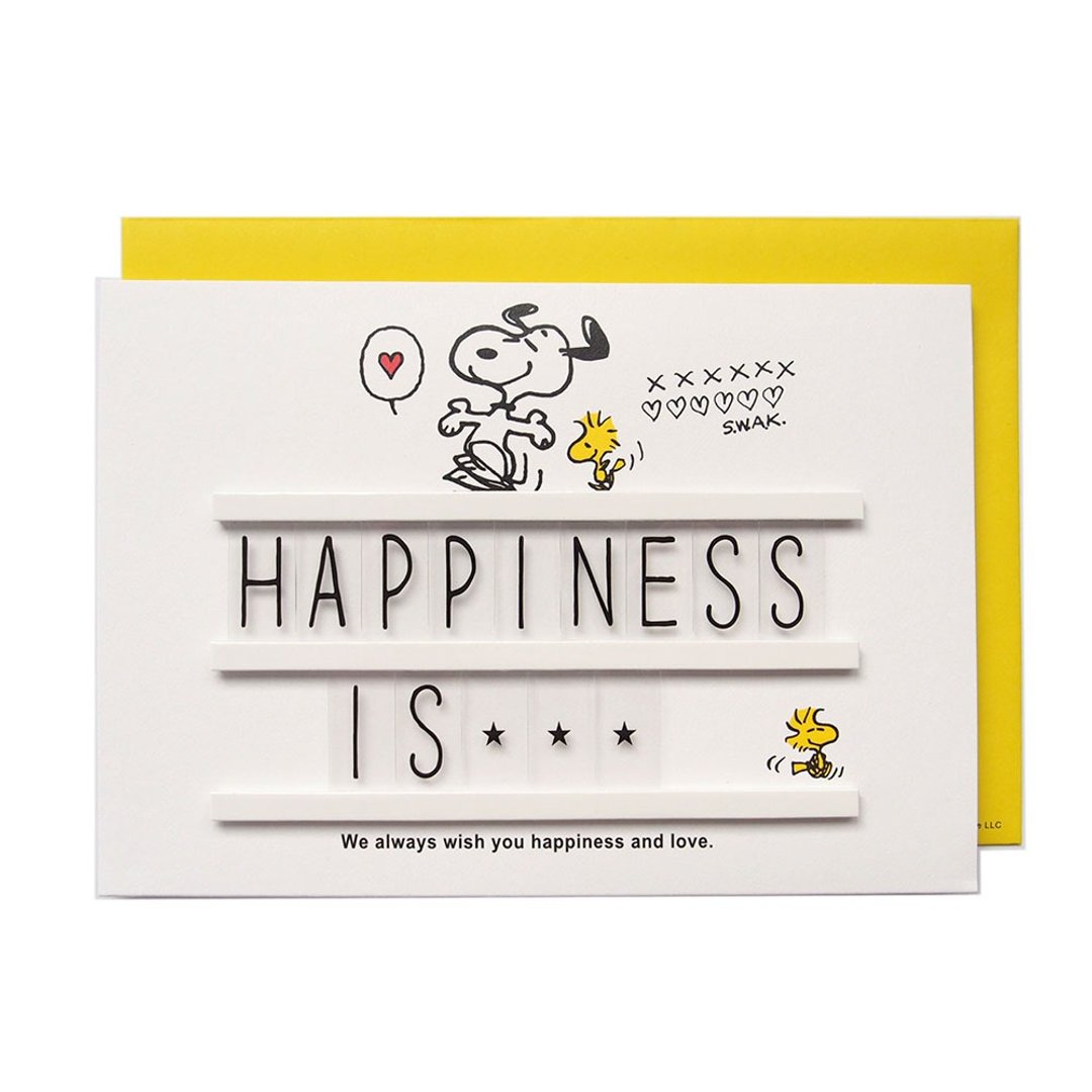 Snoopy日本卡 幸福透明字版【Hallmark-Peanuts多用途】 - 卡片/明信片 - 纸 黄色