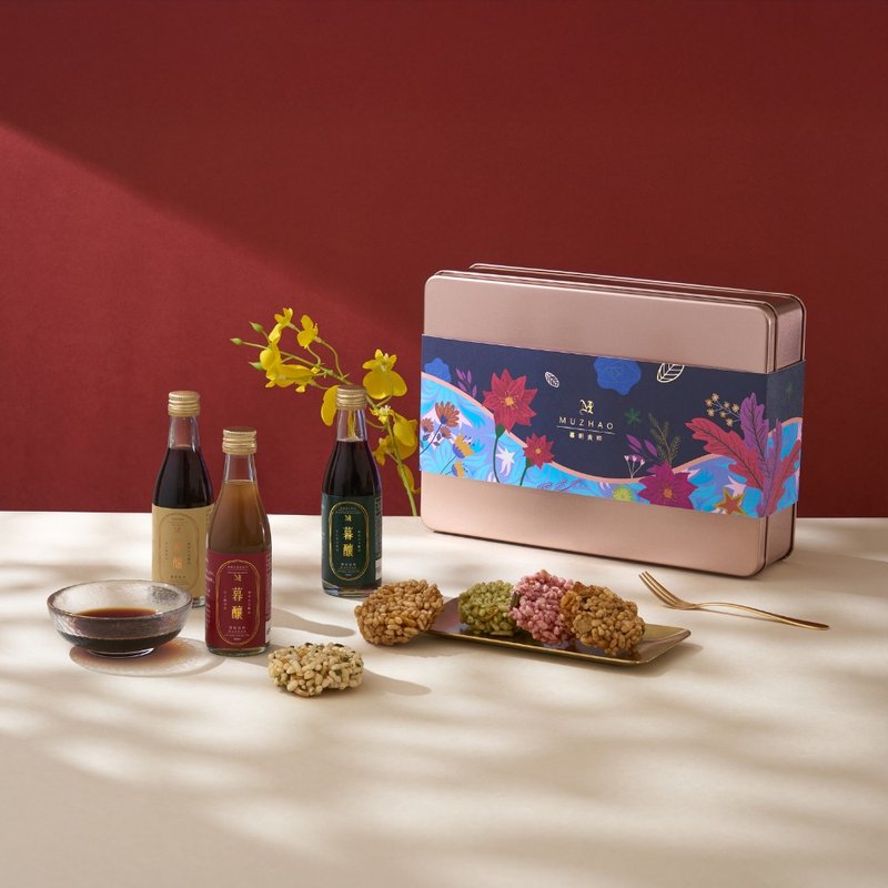 花迎好日 - 小暮酿酱油酱香米饼玫瑰金礼盒 长辈礼物 入厝礼 伴手礼 - 酱料/调味料 - 新鲜食材 多色