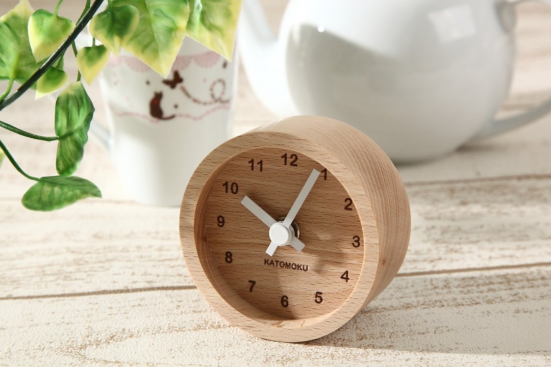 KATOMOKU mini clock 圆型 km-26WH 白色 日本制造 - 时钟/闹钟 - 木头 白色