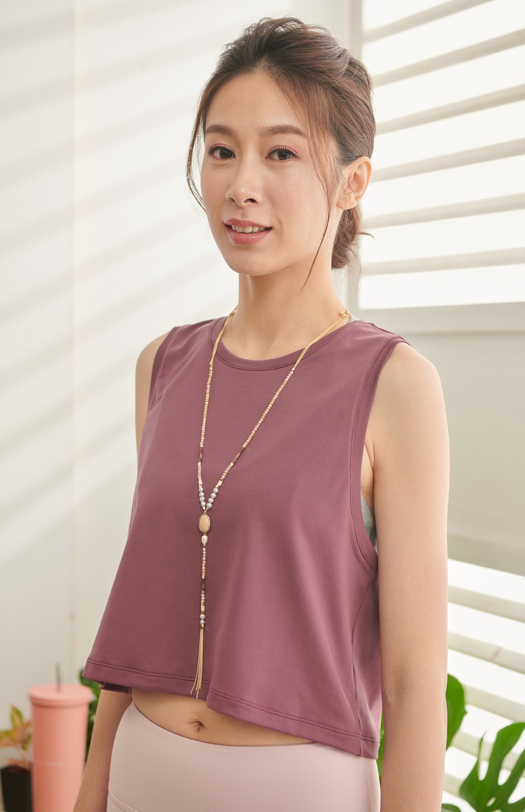 【Yoga Flow】Flow Tank(S)-Raisin 快速出货 - 女装瑜珈服 - 聚酯纤维 