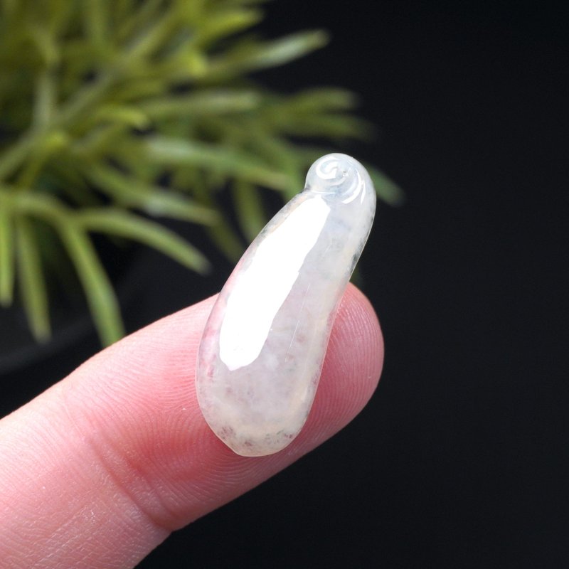 【福挂】冰种翡翠福瓜项链 | 裸石 | 天然缅甸玉翡翠A货 | 送礼 - 吊饰 - 玉石 透明