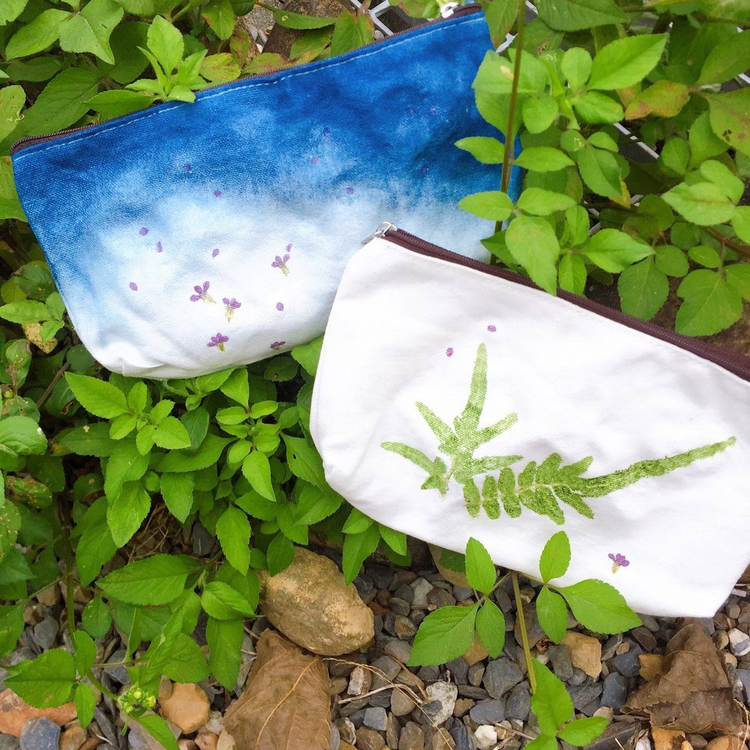 蓝染DIY-花草槌染百宝袋 - 深度旅游 - 棉．麻 
