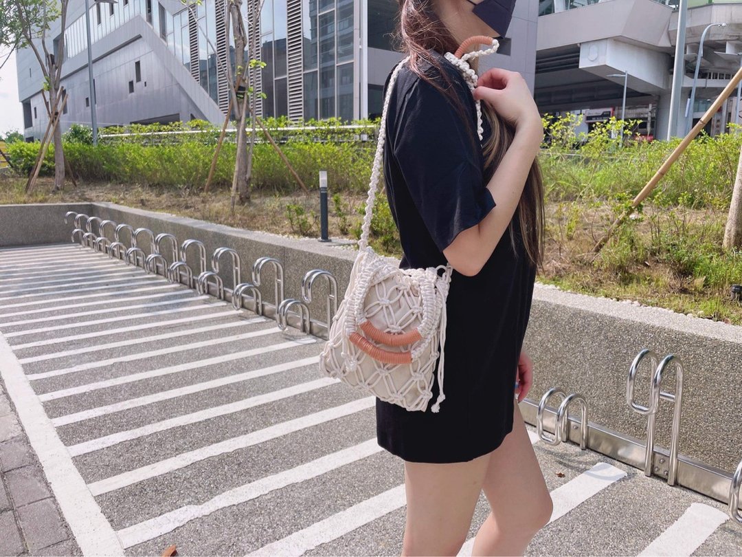 INS网格包材料包【Diy Macrame Bag kit】 - 编织/刺绣/羊毛毡/裁缝 - 棉 