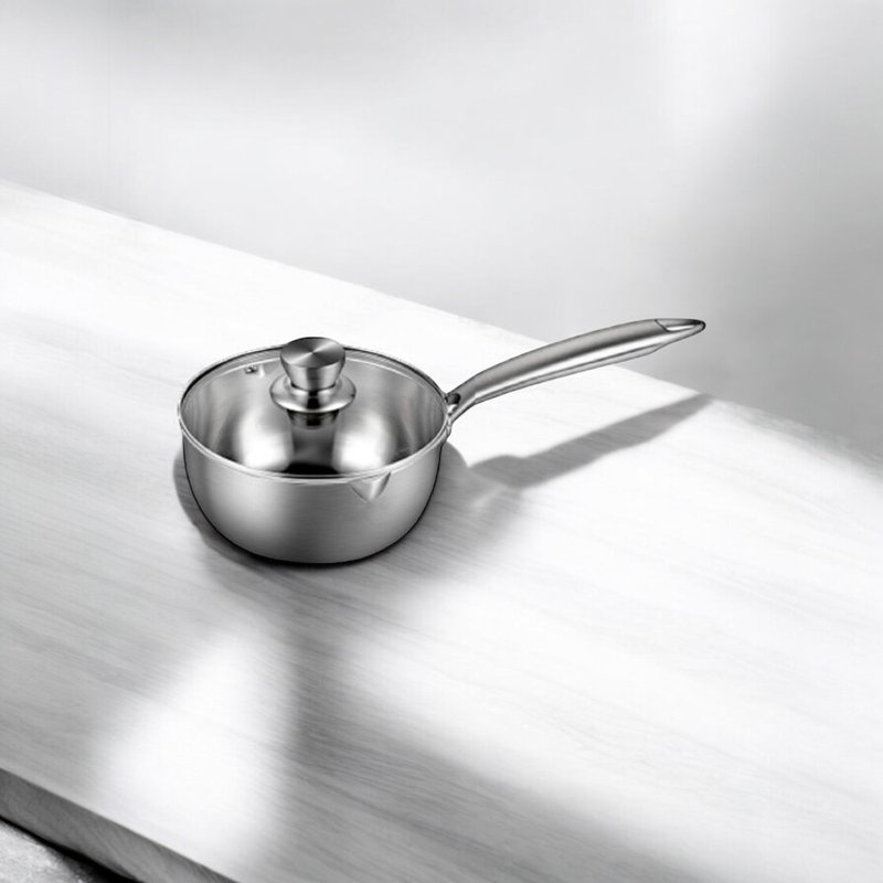 GELLIS鹊利仕とうし18cm轻量精铸304节能一体成型含盖雪平锅汤锅 - 锅具/烤盘 - 不锈钢 银色