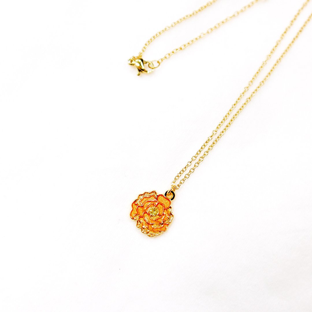 【卡片项链Card Necklace】台湾文化 入色款-牡丹 - 项链 - 其他金属 